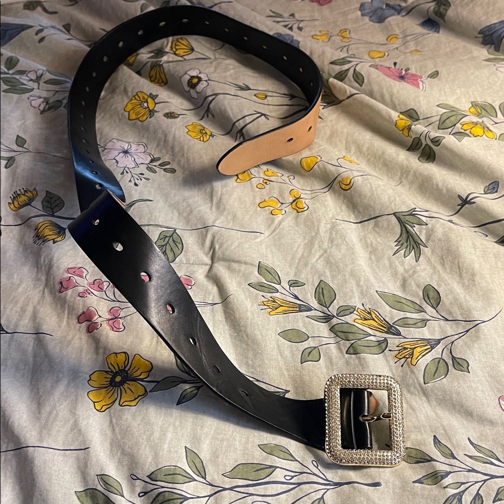 Black Belt with Silver Buckle